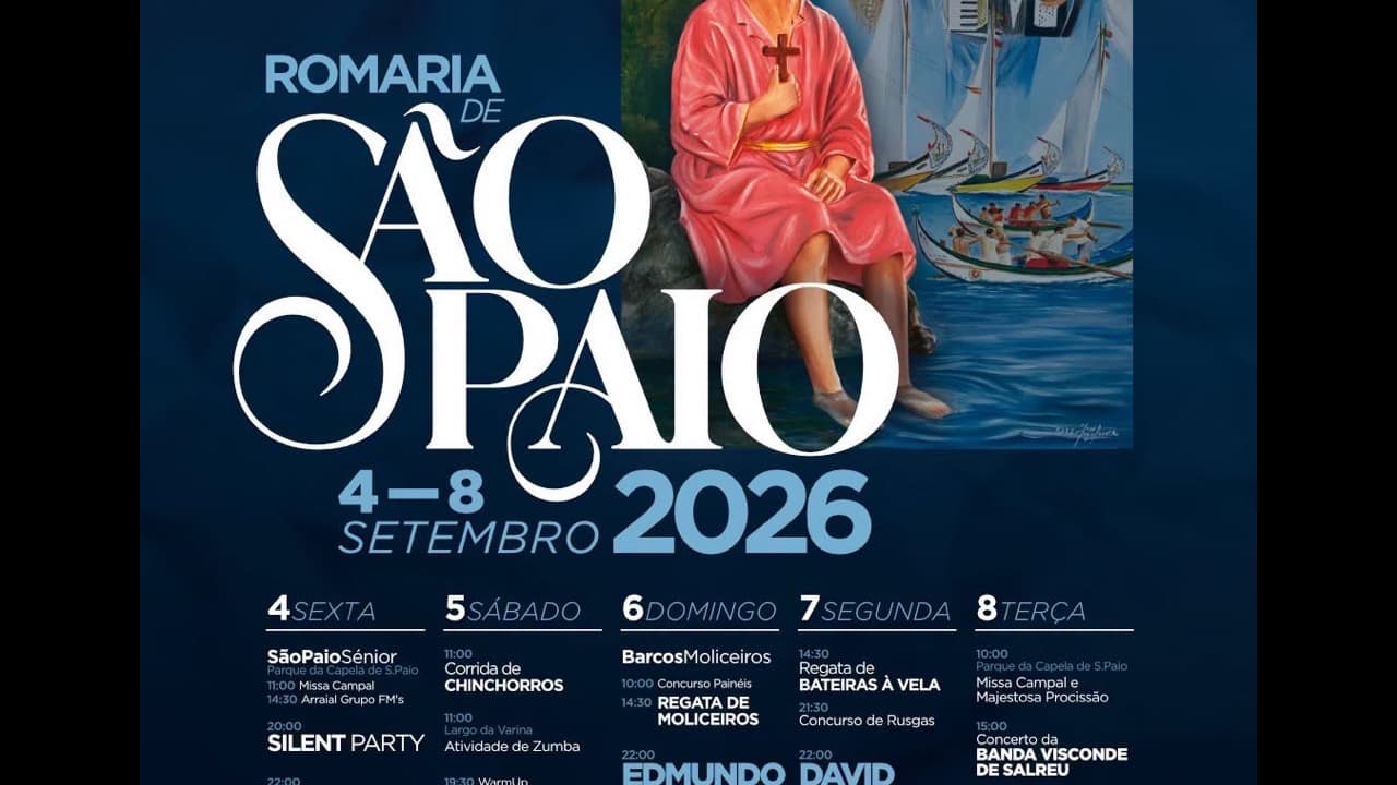 Imagem da notícia: Romaria de São Paio da Torreira decorre de 4 a 8 de setembro