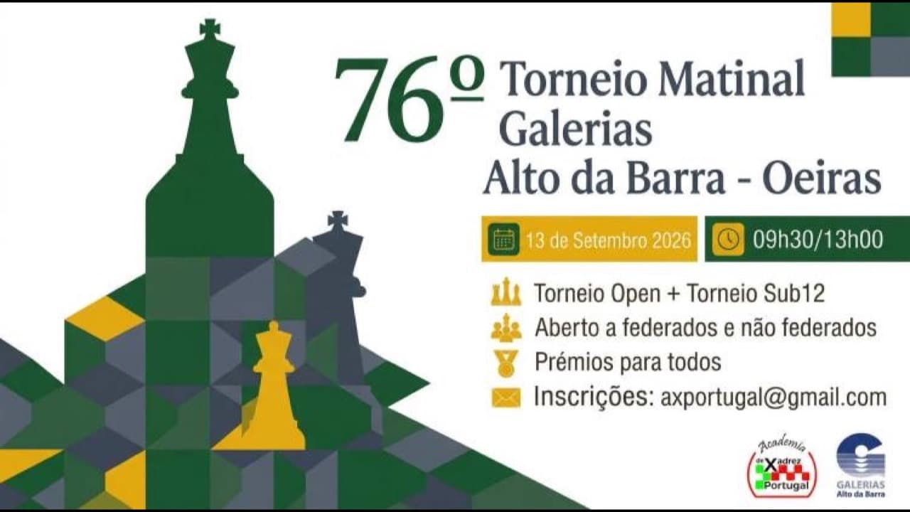 Imagem do evento: 76.º Torneio Matinal de Xadrez das Galerias Alto da Barra