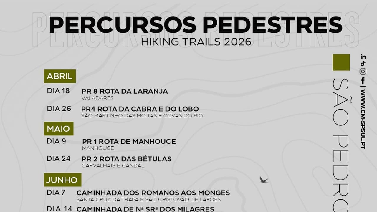 Imagem do evento: Percursos Pedestres de São Pedro do Sul 2026