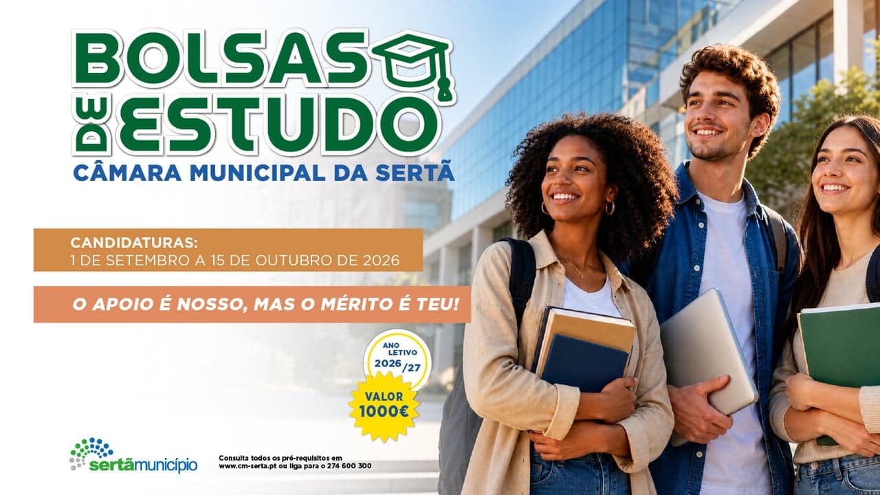 Imagem da notícia: Sertã abre candidaturas para 15 bolsas de estudo com novas regras