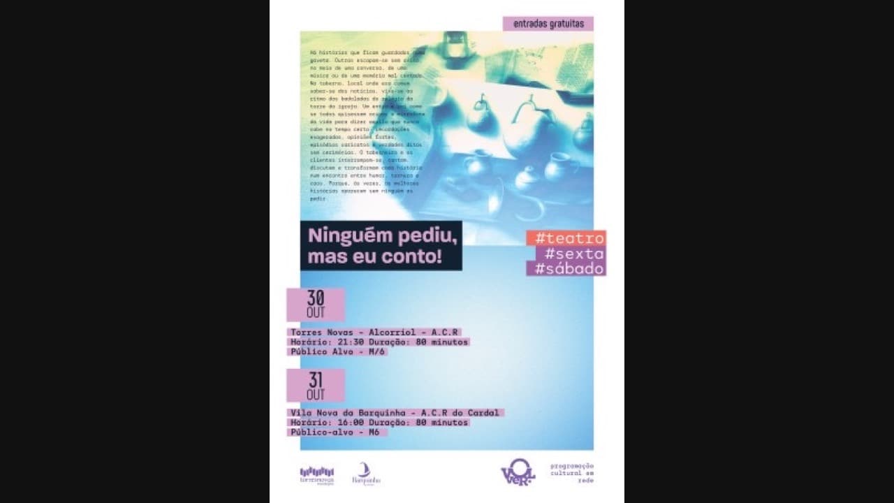 Imagem do evento: Teatro — «Ninguém pediu, mas eu conto!»
