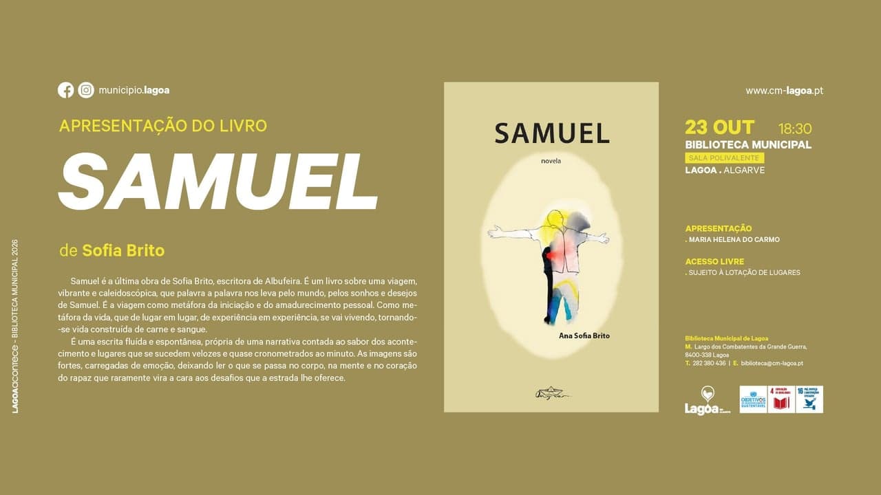 Imagem da notícia: Apresentação do livro Samuel na Biblioteca de Lagoa