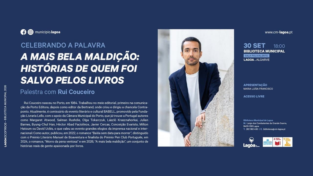 Imagem da notícia: Palestra com Rui Couceiro na Biblioteca de Lagoa