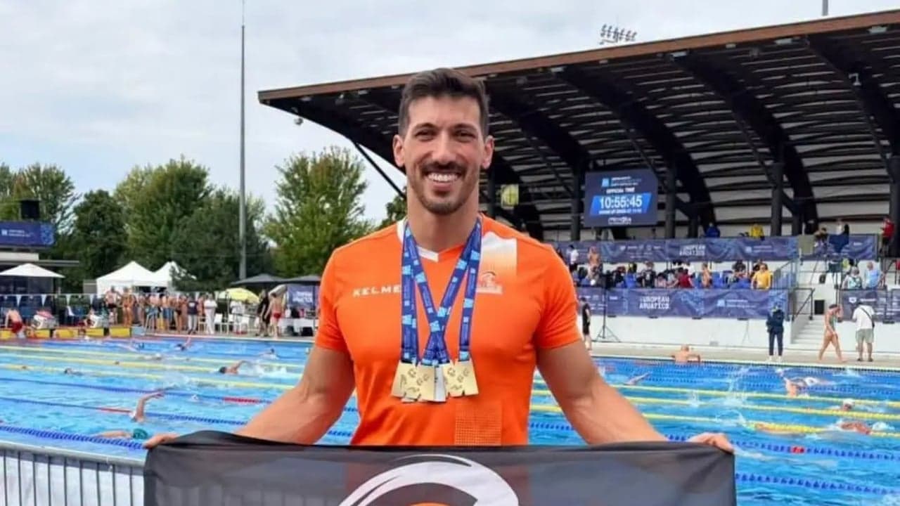 Imagem da notícia: Nadador Carlos Pedrosa conquista títulos europeus de Masters