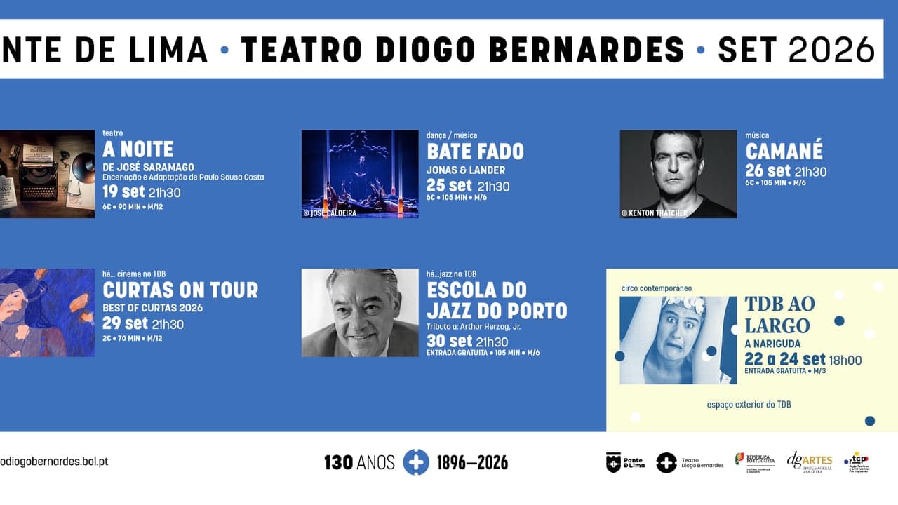 Imagem da notícia: Teatro Diogo Bernardes assinala 130 anos com programação em setembro
